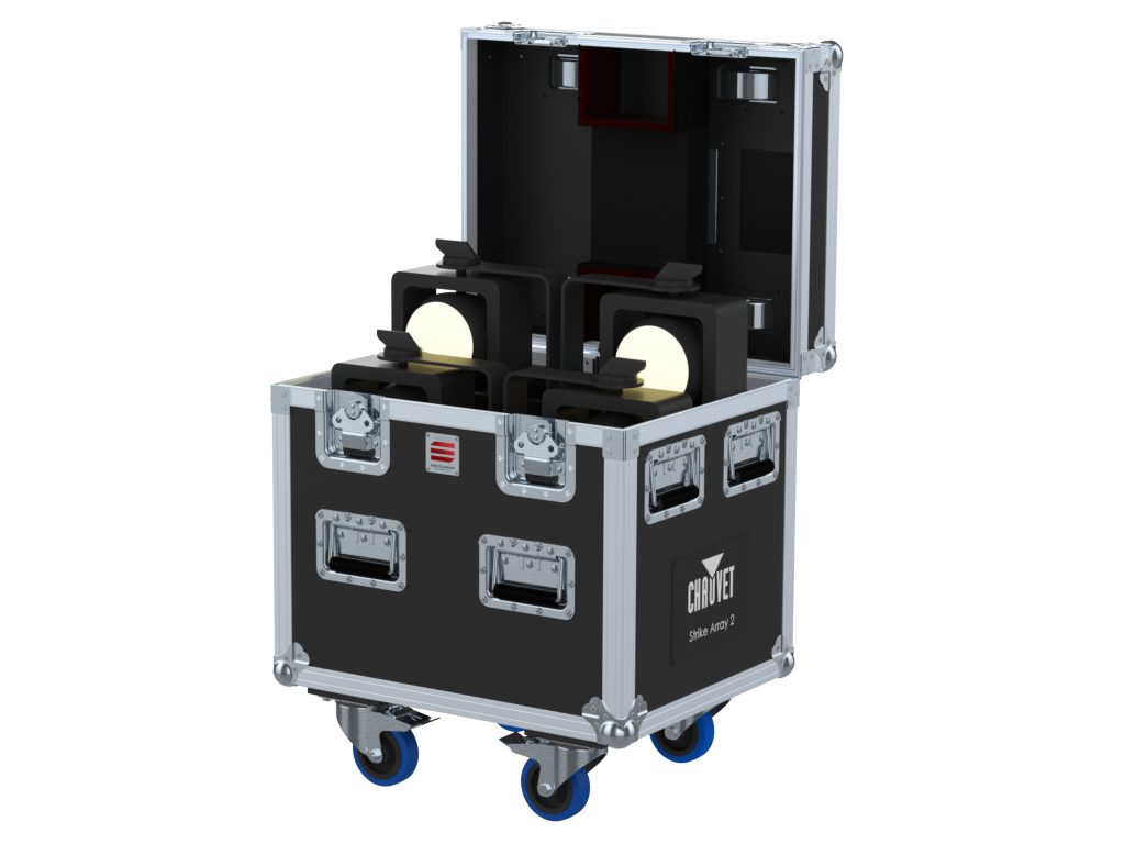 Santosom Blinder Flight case PRO, 4x Chauvet Strike Array 2