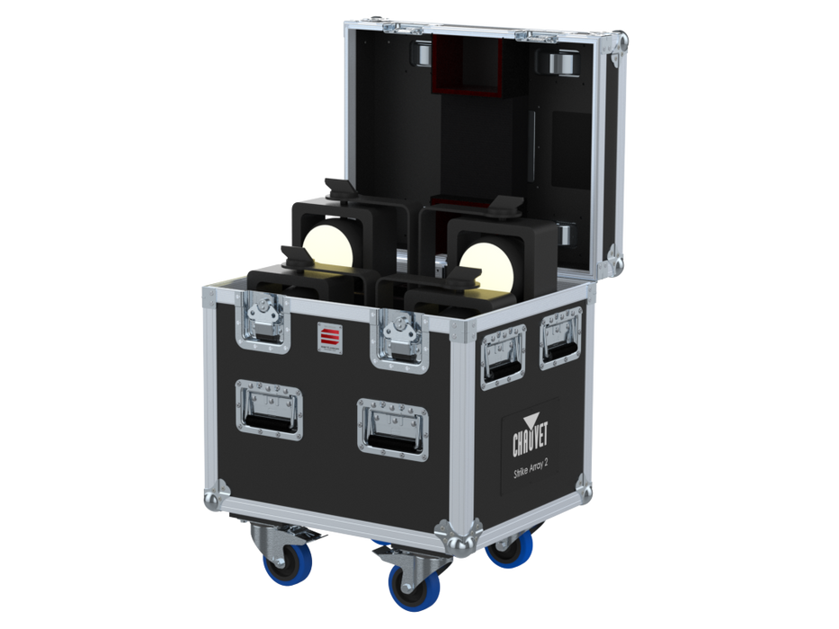Santosom Blinder Flight case PRO, 4x Chauvet Strike Array 2