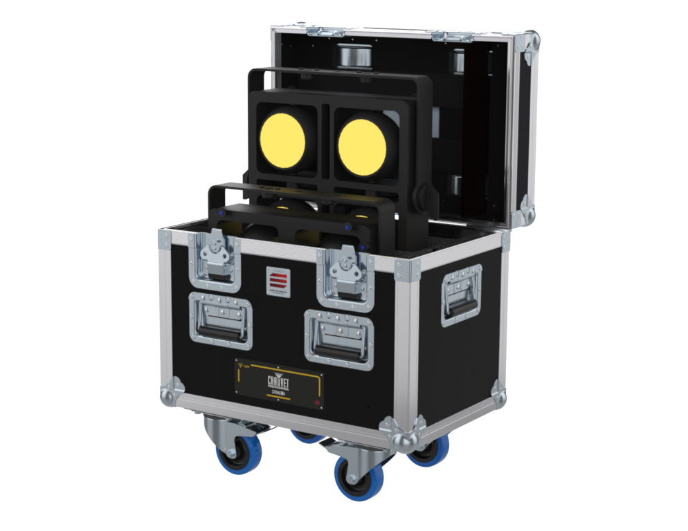 SANTOSOM Flight case PRO, 2x Chauvet Strike Array 4