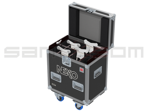 Santosom Cabinet Flight case PRO, 4x Nexo ID24 + access.