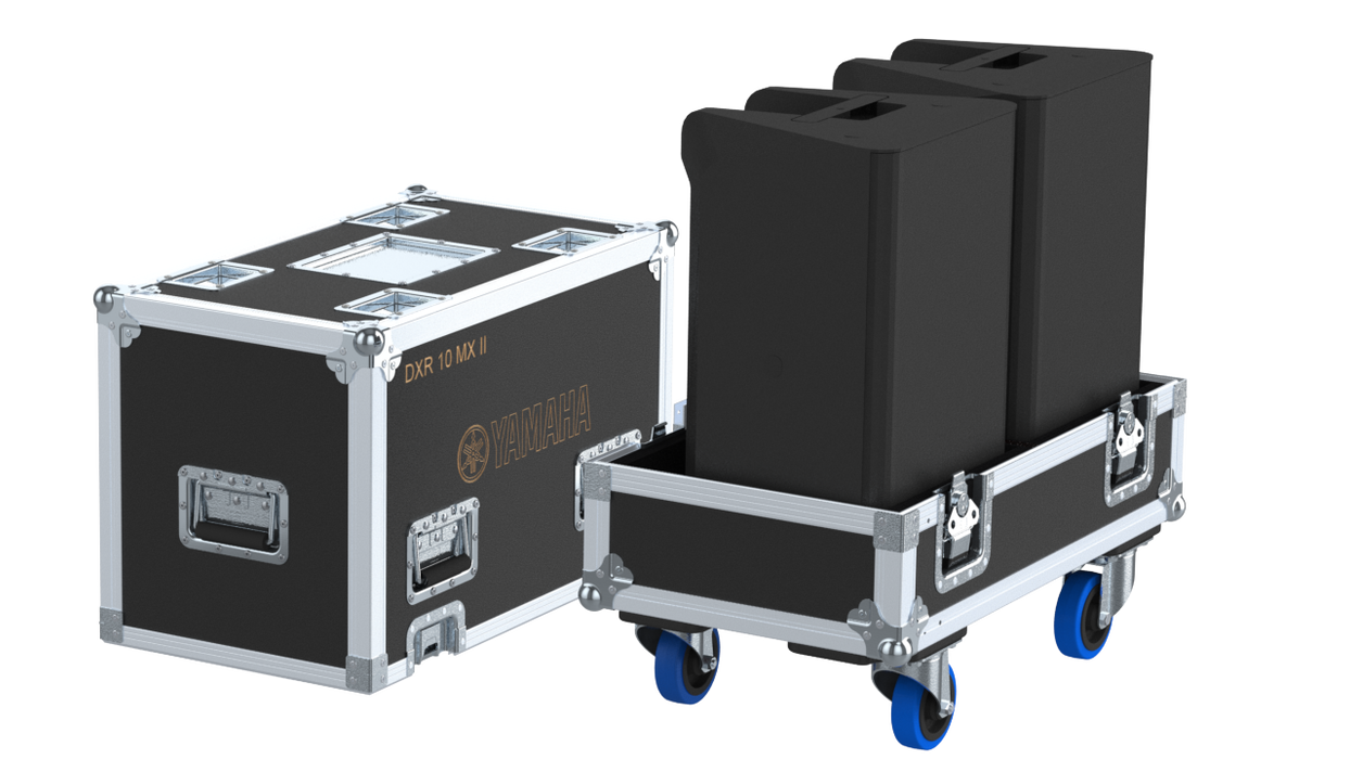 Santosom Cabinet Flight case PRO, 2x Yamaha DXR 10 MX II