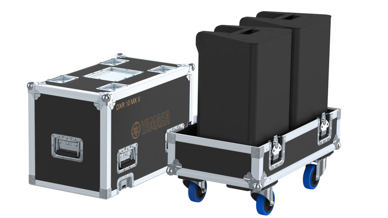 Santosom Cabinet Flight case PRO, 2x Yamaha DXR 10 MX II