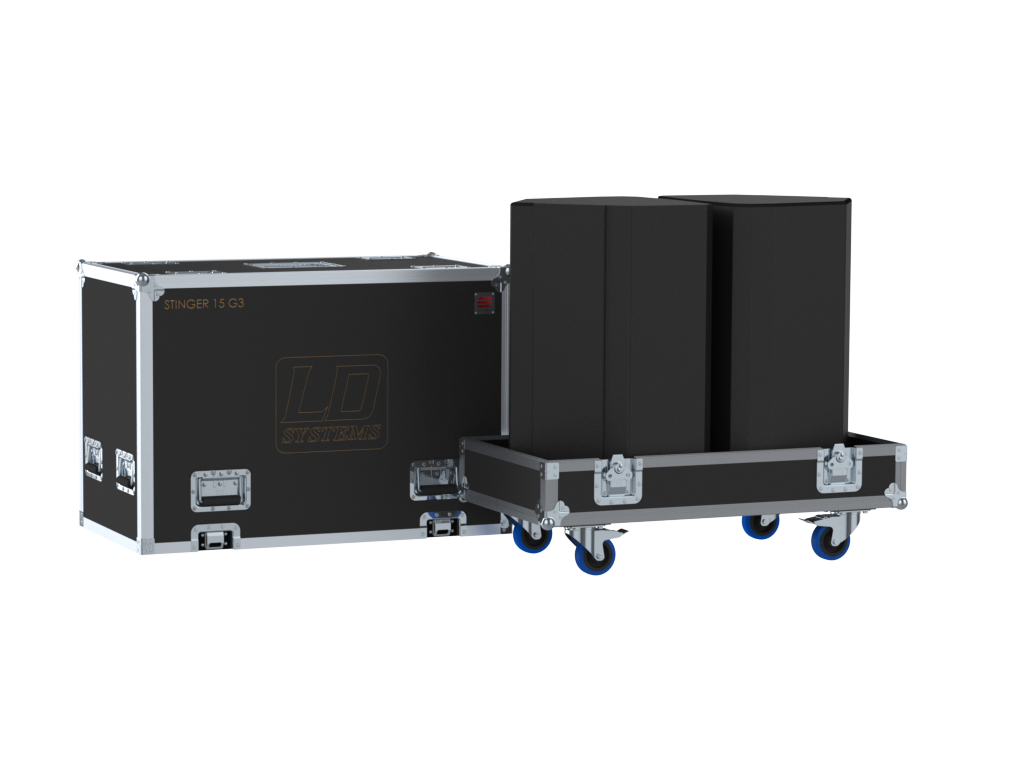 Santosom Cabinet Flight Case, 2x LD Systems Stinger 15 G3