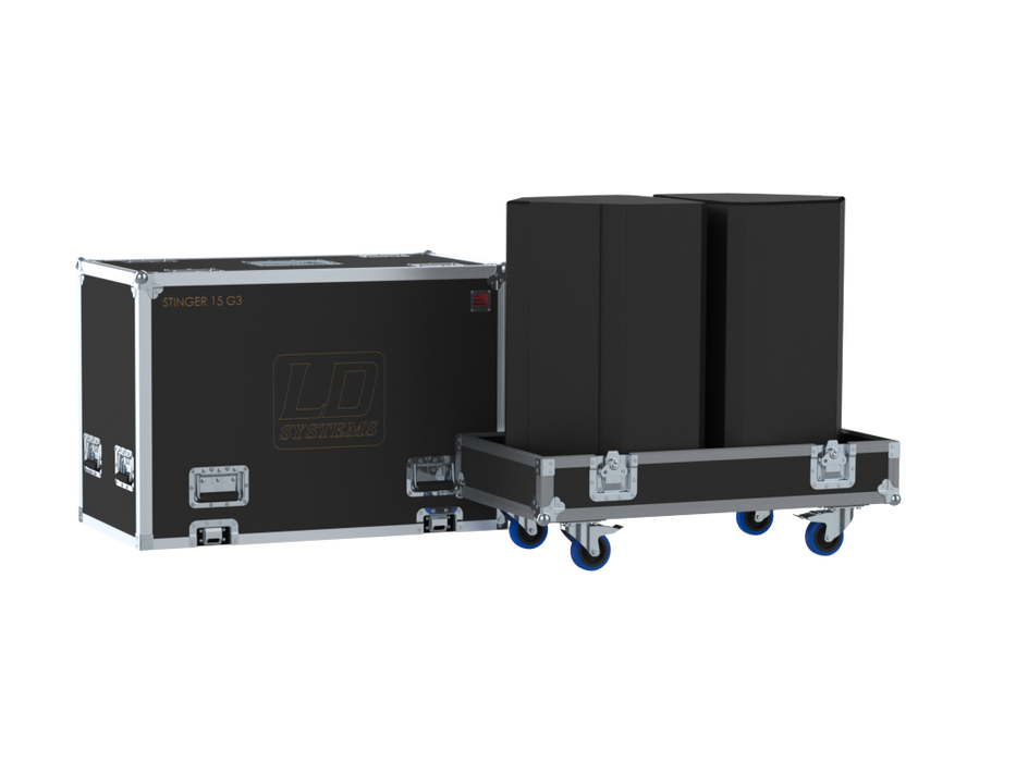 Santosom Cabinet Flight Case, 2x LD Systems Stinger 15 G3