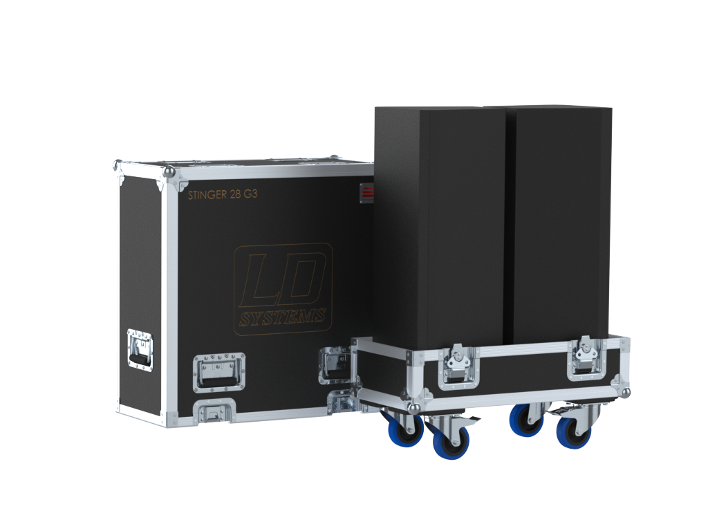 Santosom Cabinet Flight Case, 2x LD Systems Stinger 28 G3