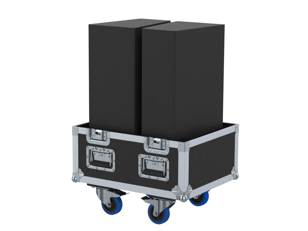 Santosom Cabinet Flight case PRO, 2x Adamson CS7p +space for acess+clamps off