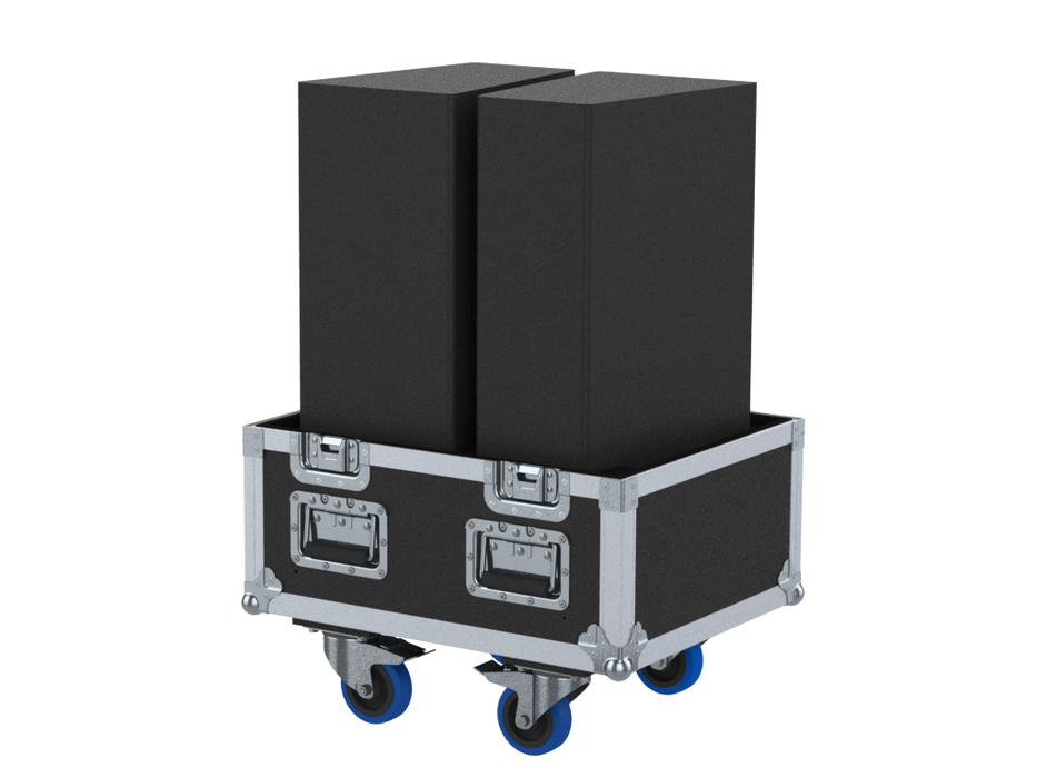 Santosom Cabinet Flight case PRO, 2x Adamson CS7p +space for acess+clamps off