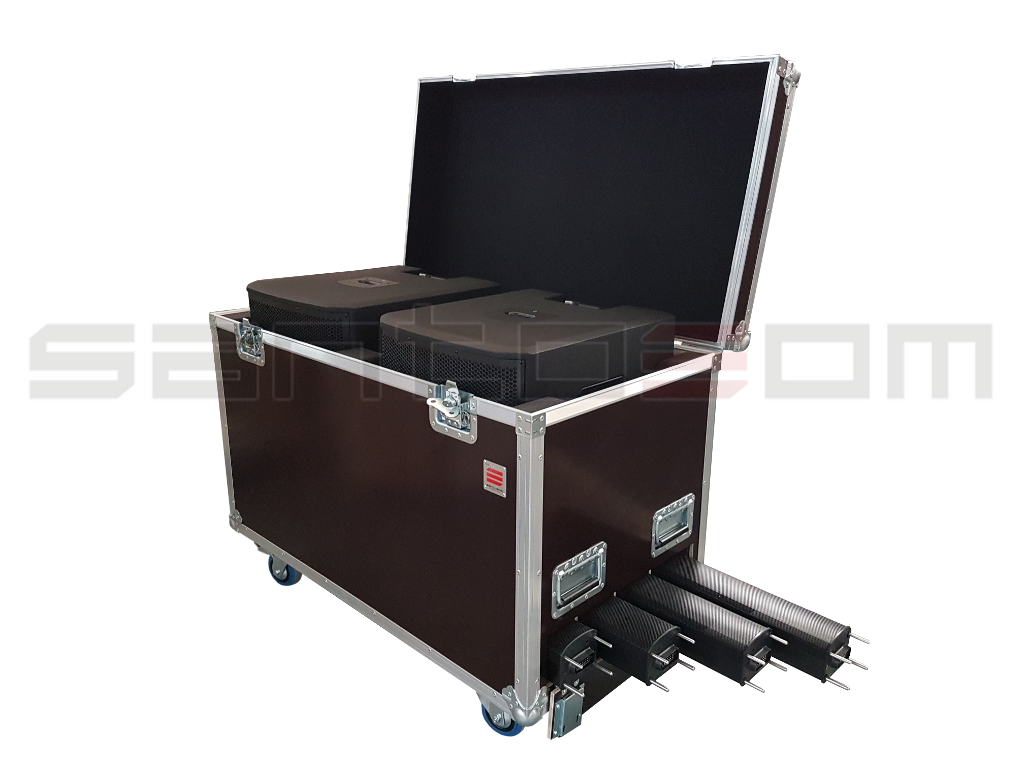 Santosom Cabinet Flight Case, 2x Turbosound Inspire IP2000