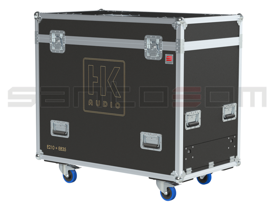 Santosom Cabinet Flight Case, HK Elements 6x E835 + 2x E210 SUB