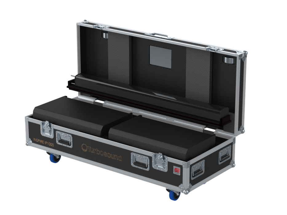 Santosom Cabinet Flight Case PRO, 2x Turbosound Inspire IP1000