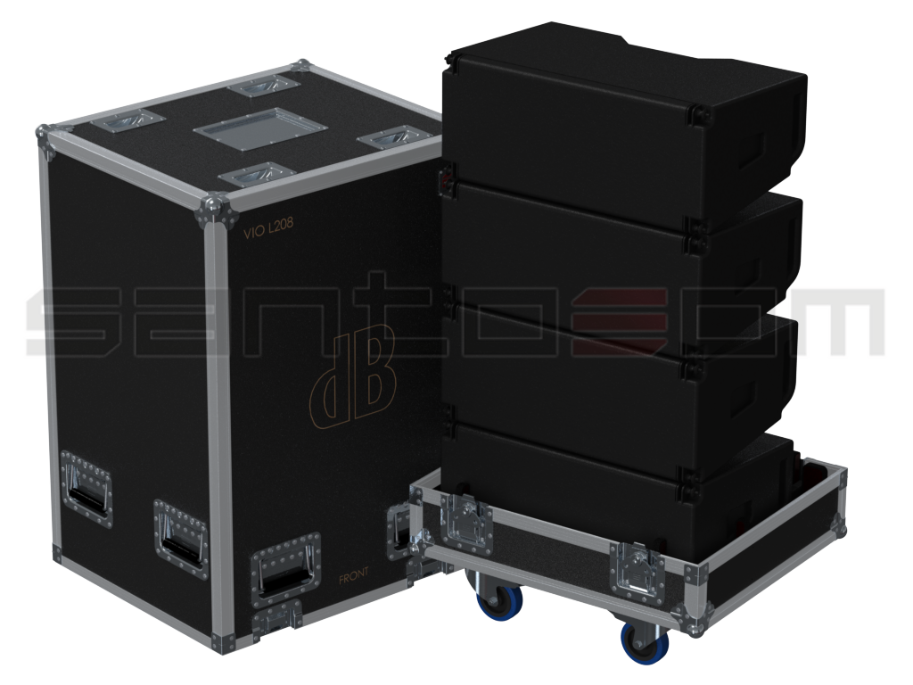 Santosom Cabinet Flight Case, 4x DB Technologies VIO L208 + DRK-208