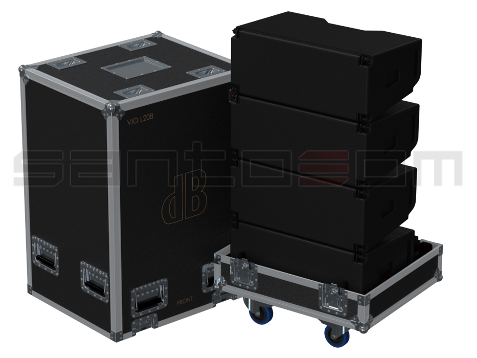Santosom Cabinet Flight Case, 4x DB Technologies VIO L208 + DRK-208