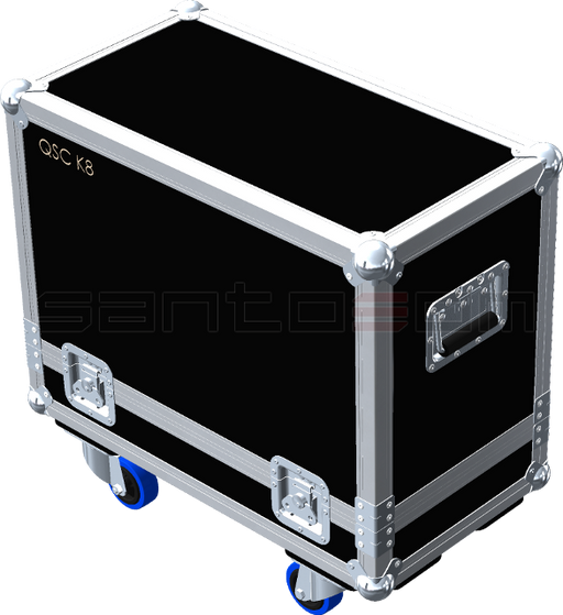 Santosom Cabinet Flight case STD, 2x QSC K8