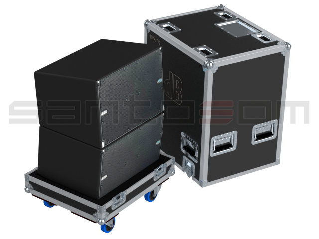 Santosom Cabinet Flight Case Pro, 2x DB Technologies DVA T12 (foam)