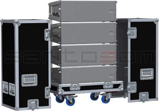 SANTOSOM Cabinet Flight case PRO, 4x Meyersound M'elodie