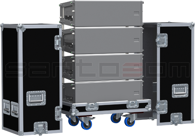 SANTOSOM Cabinet Flight case PRO, 4x Meyersound M'elodie