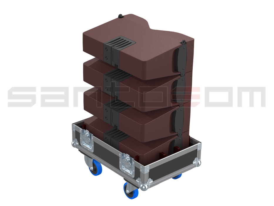 SANTOSOM Cabinet Flight case PRO, 4x L-Acoustics KIVA II