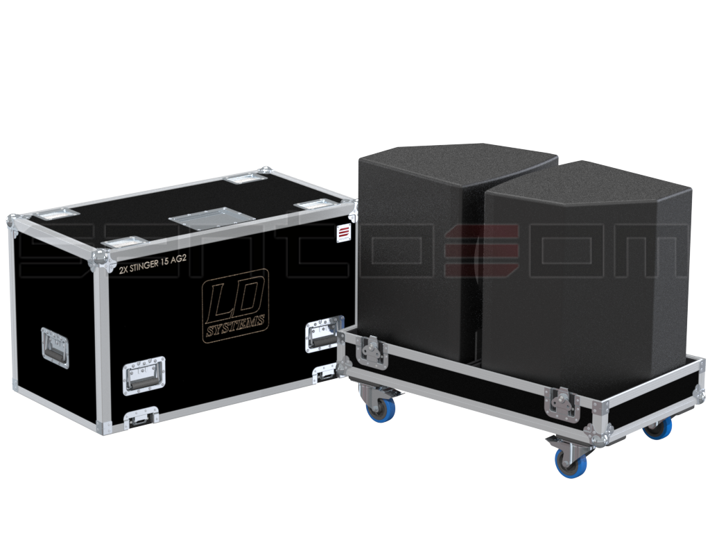 Santosom Flight case, 2x LD Systems Stinger 15AG2
