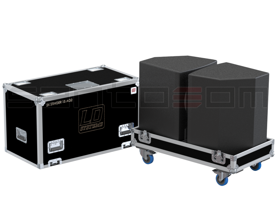 Santosom Flight case, 2x LD Systems Stinger 15AG2