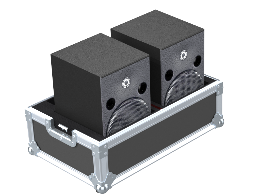 Santosom Cabinet Flight case, 2x Yamaha MSP3