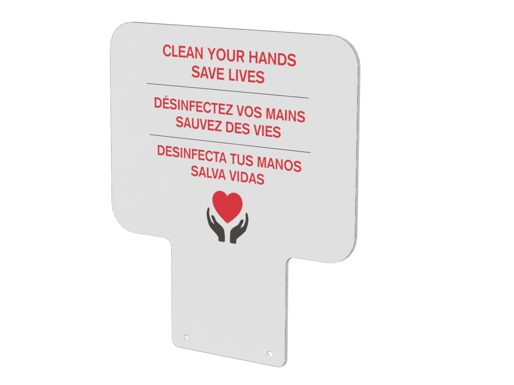 Identificacion Plate for Hand Sanitizer Dispenser Stand