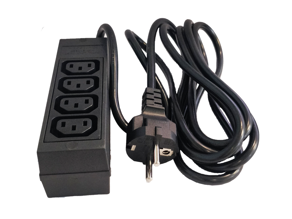 Santosom Mains Power Strip 4 Sockets - IEC - 2Mt