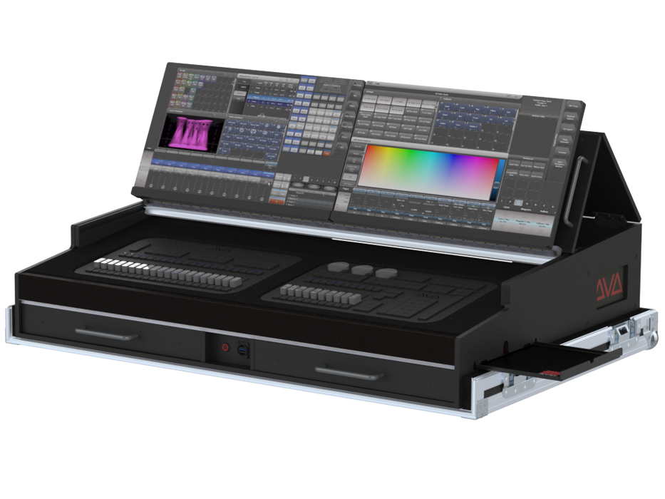 Santosom Lighting controller Flight case PRO-5, AVOLITES T3 & T3 Wing