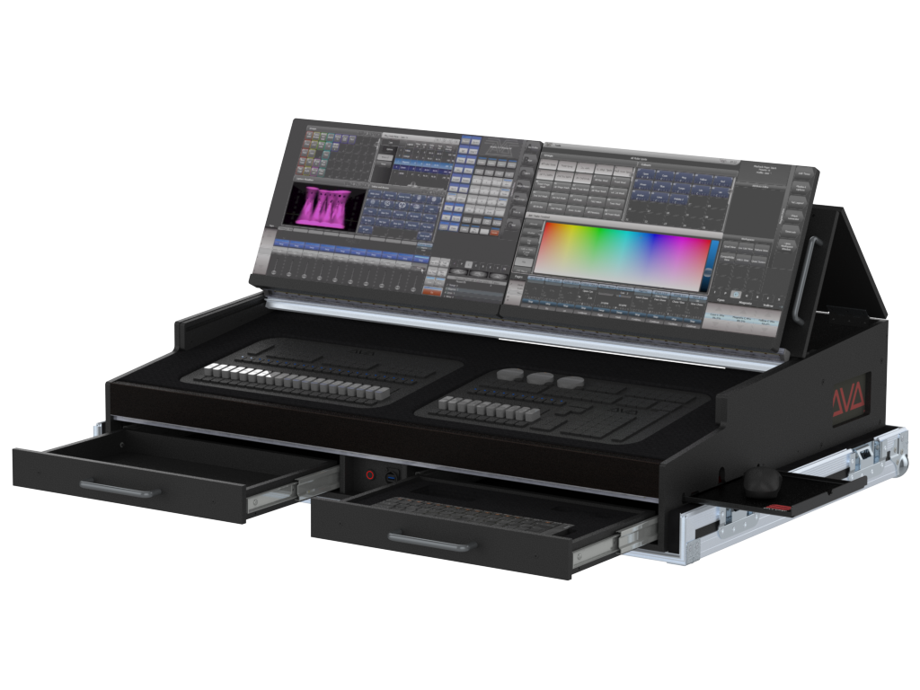 Santosom Lighting controller Flight case PRO-5, AVOLITES T3 & T3 Wing
