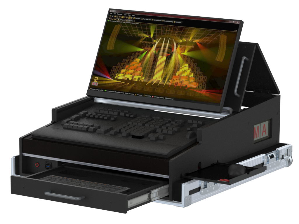 SANTOSOM Lighting controller Flight case PRO-5, GrandMA2 OnPC Command Wing