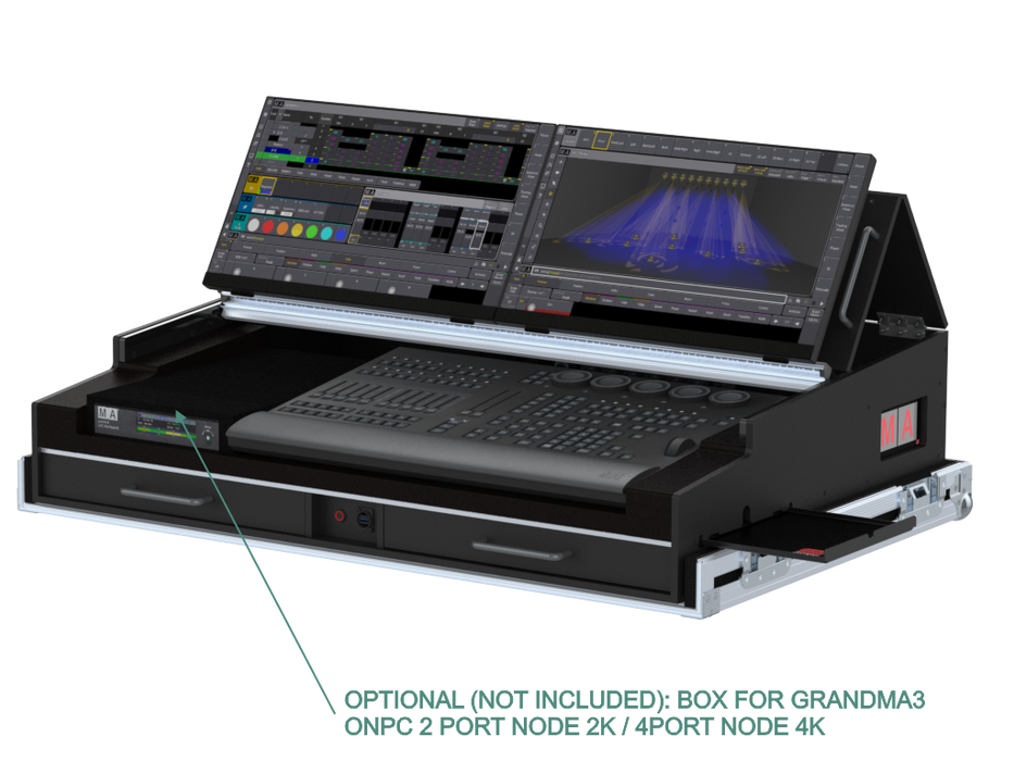 SANTOSOM Lighting controller Flight case PRO-5, MA3 OnPC CMD Wing / XT + Fader Wing