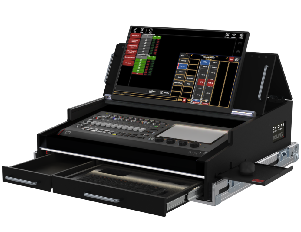 Santosom Lighting controller Flight case PRO-5, Obsidian Control NX1