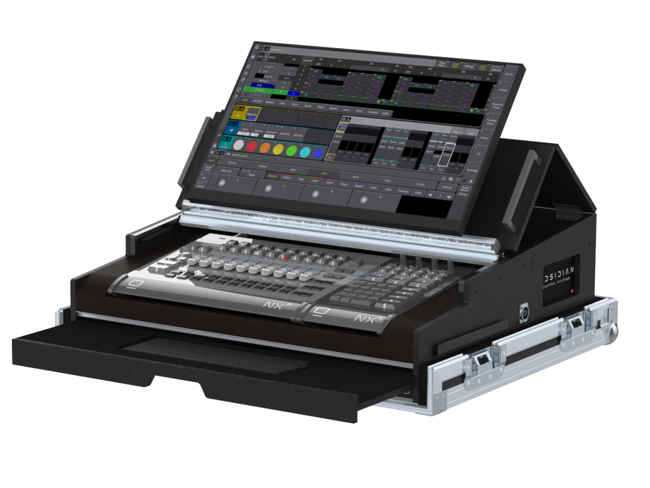 Santosom Lighting controller Flight case PRO-5, Obsidian Control NXK+NXP