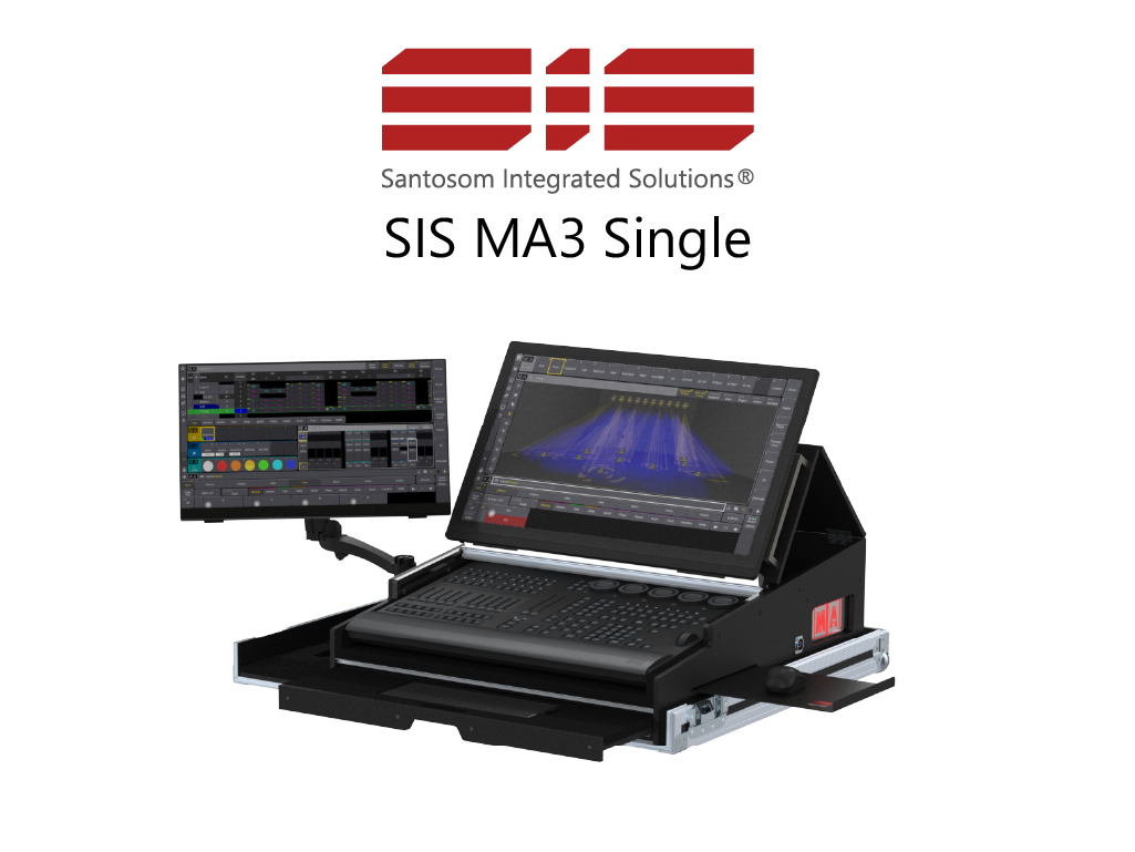 Santosom Integrated Solutions® (SIS) for MA3 Single, grandMA3 onPC Command Wing (with Swivel Arm)