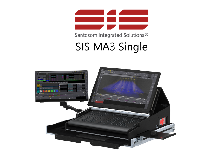 Santosom Integrated Solutions® (SIS) for MA3 Single, grandMA3 onPC Command Wing (with Swivel Arm)