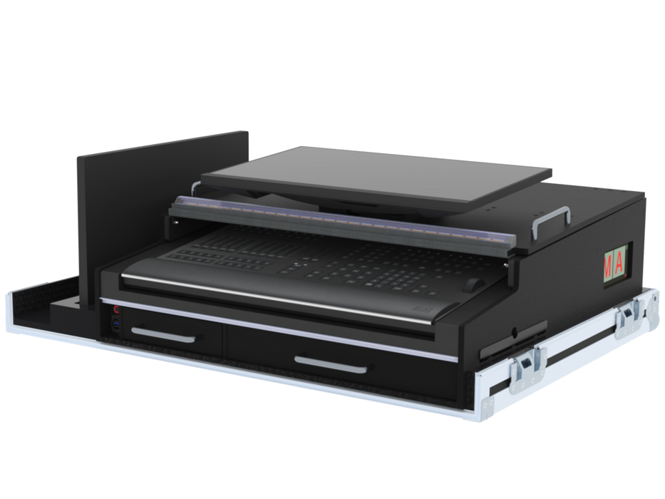 SANTOSOM Lighting controller Flight case PRO-51, MA3 OnPC CMD Wing / XT (with Swivel Arm)