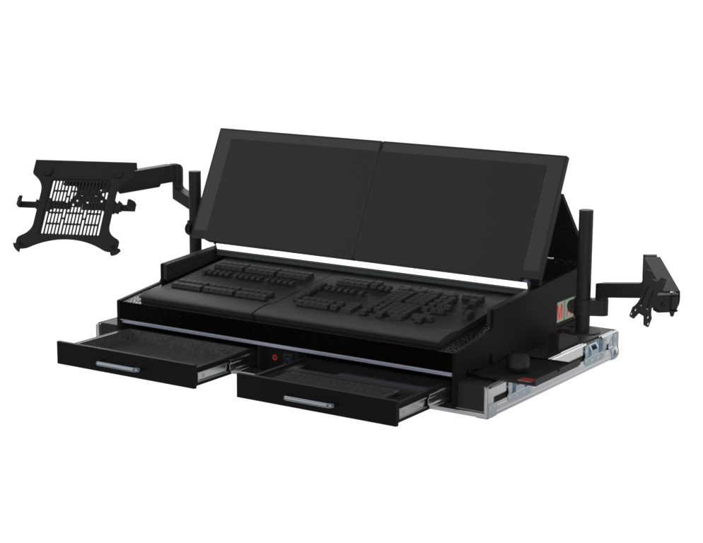 SANTOSOM Lighting controller Flight case PRO-5, GrandMA2 OnPC Command Wing+Fader Wing(for