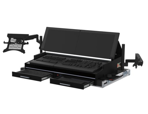 SANTOSOM Lighting controller Flight case PRO-5, GrandMA2 OnPC Command Wing+Fader Wing(for