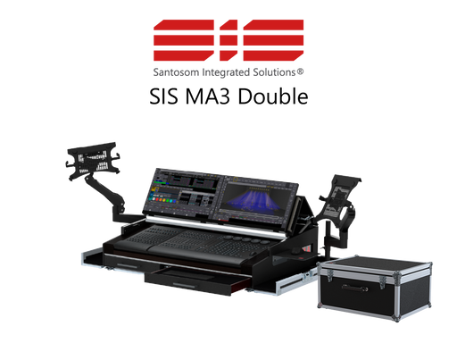 Santosom Integrated Solutions® (SIS) for MA3 Double, grandMA3 onPC Command Wing & FaderWing (w/ swivel arms)