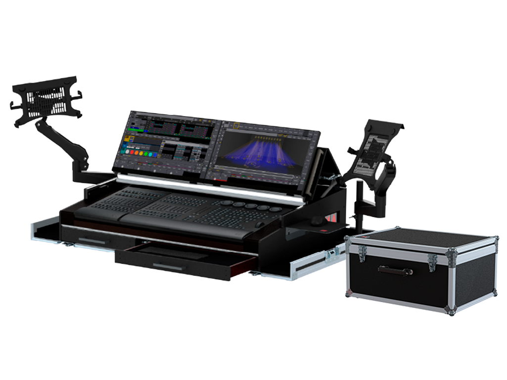 SANTOSOM Lighting controller Flight case PRO-5, MA3 OnPC CMD Wing/XT+Fader Wing (with 2 a