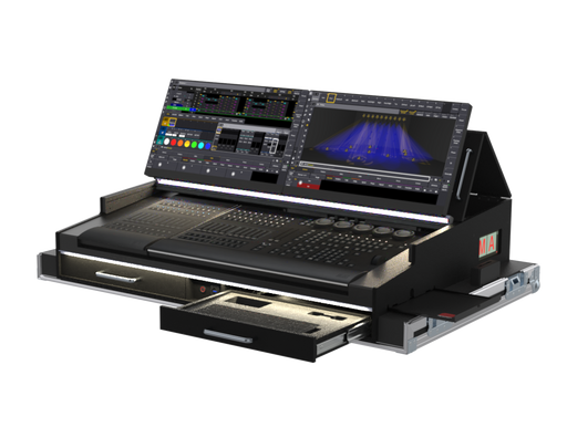 SANTOSOM Lighting controller Flight case PRO-5, MA3 OnPC CMD Wing/XT+Fader Wing (with 2 a
