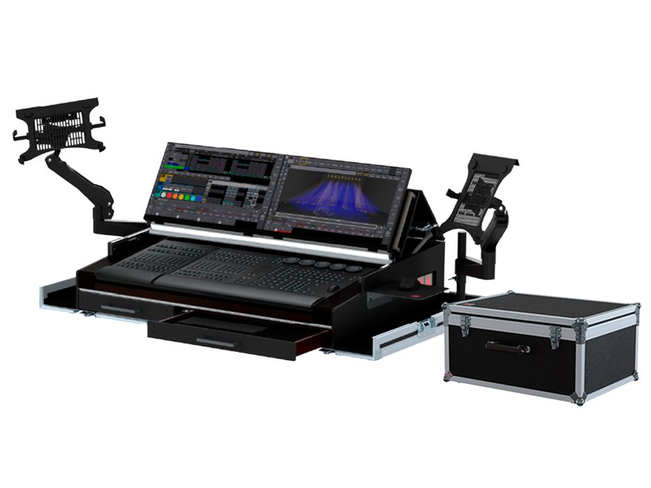 SANTOSOM Lighting controller Flight case PRO-5, MA3 OnPC CMD Wing/XT+Fader Wing (with 2 a