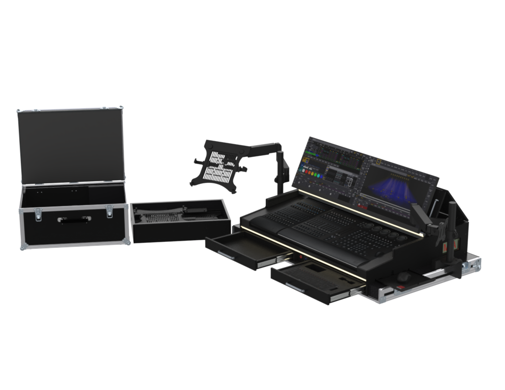 SANTOSOM Lighting controller Flight case PRO-5, MA3 OnPC CMD Wing/XT+Fader Wing (with 2 a
