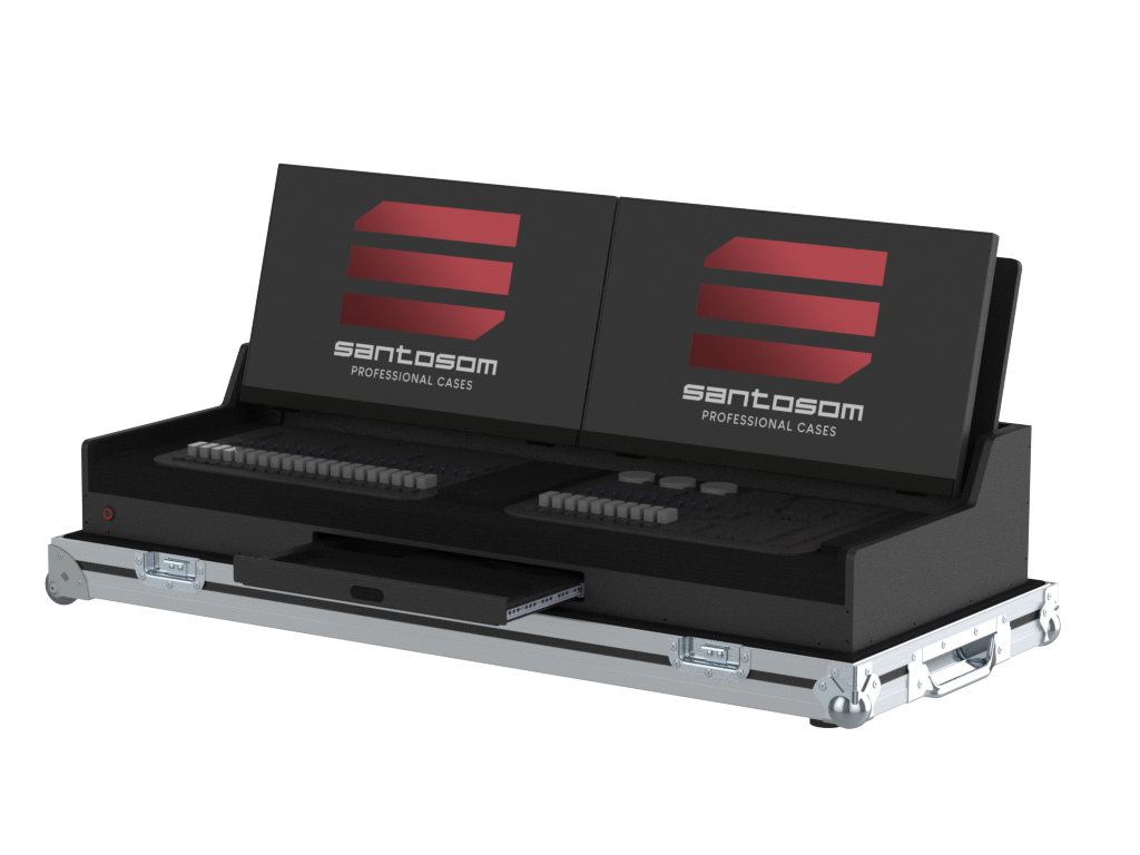 SANTOSOM Lighting controller Flight case COMP-6, AVOLITES T3 & T3 Wing, trolley