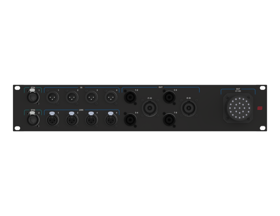 SANTOSOM Connection System Audio 2U (ETH, 4x IN, NL8, NL4 OUT, SOCA)