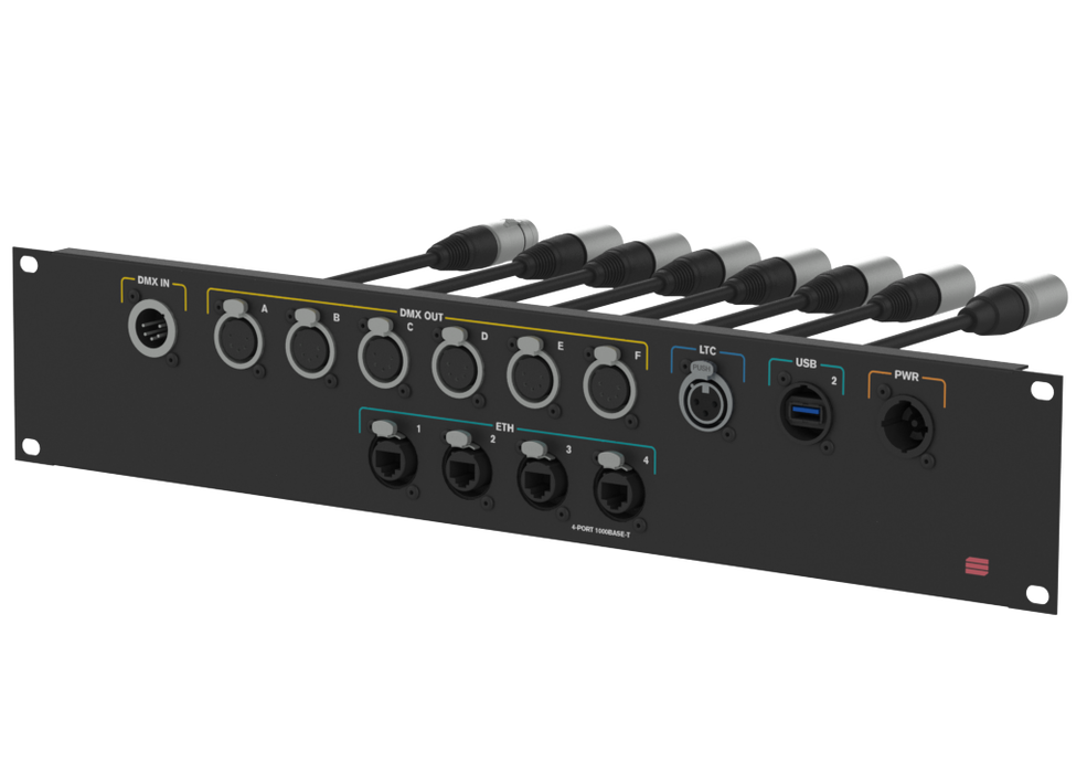 SANTOSOM Connection System Light 2U (PWR,LTC,DMX,ETH,USB(US))