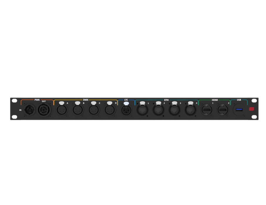 SANTOSOM Connection System Light 1U (PWR,DMX,LTC,ETH,USB)