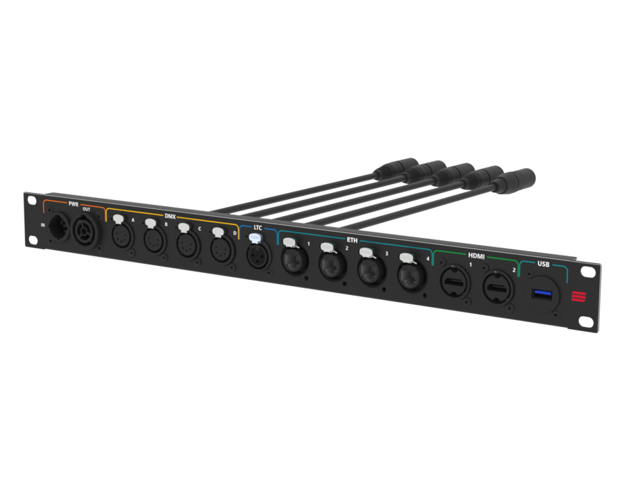 SANTOSOM Connection System Light 1U (PWR,DMX,LTC,ETH,USB)