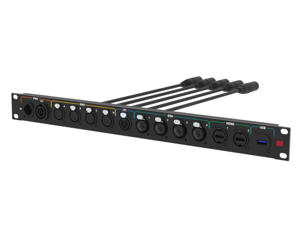 SANTOSOM Connection System Light 1U (PWR,DMX,LTC,ETH,USB)