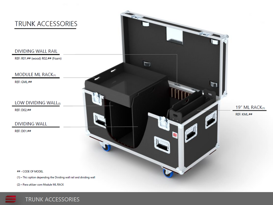 Partition wall for trunk 60.60