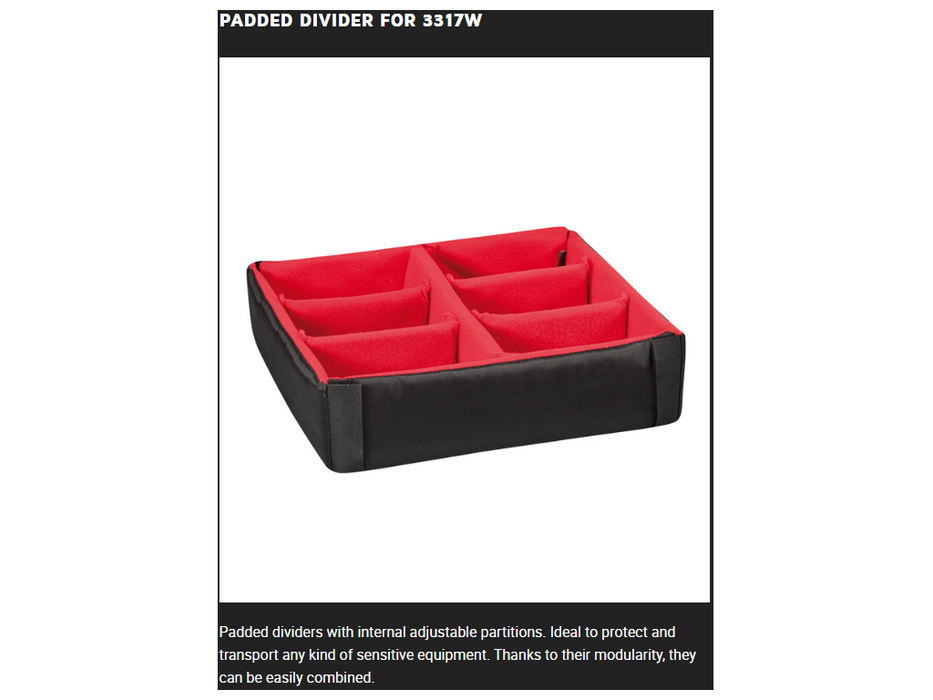 PLASTIC CASES ACCESSORY Padded DIVIDER For 3317W